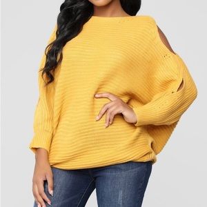 Nwt black Lani cold shoulder sweater by fashion nova